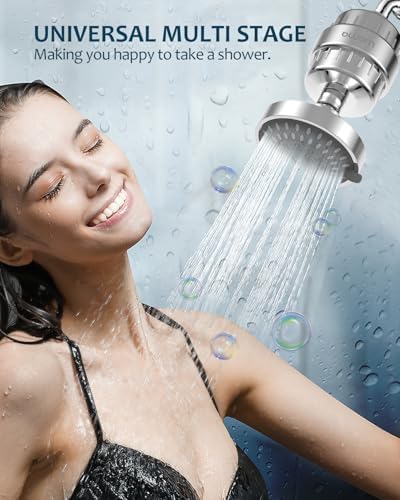 15 Stage Shower Filter Cartridge,High output Universal replacement filter cartridge, Remove Chlorine Heavy Metals and Other Sediments, VitaminC Water Softener Reduces Dry Itchy Skin Dandruff BWDM(4X) - Image 2