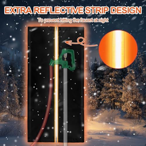 Outdoor Faucet Cover for RV Park & Yard Hydrant 35"x15" Waterproof Extended Spigot Insulated Water Faucet Cover Large Freeze and Heat Protector for Winter Outside Garden Lawn Backflow Sprinkler System - Image 6