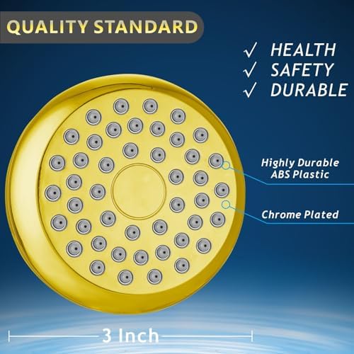 High Pressure Shower Head - Powerful Bathroom Pressure Boosting Showerhead - Perfect Universal Replacement for Bathroom Shower Heads (Gold) - Image 5