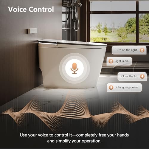 DeerValley Smart Toilet with Bidet Built in, Voice Control, Spa Wash, Auto Open/Close, Pump Assisted, Water Filter, Foam Shield, Dryer, Deodorization, ADA Height Japanese One-Piece Toilet for Bathroom - Image 2
