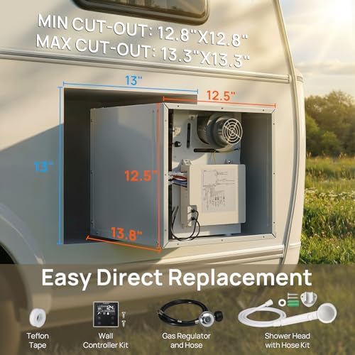 TURBRO Rotorua RV Tankless Water Heater 65,000 BTU, 12V DC, CSA Certified - Image 3