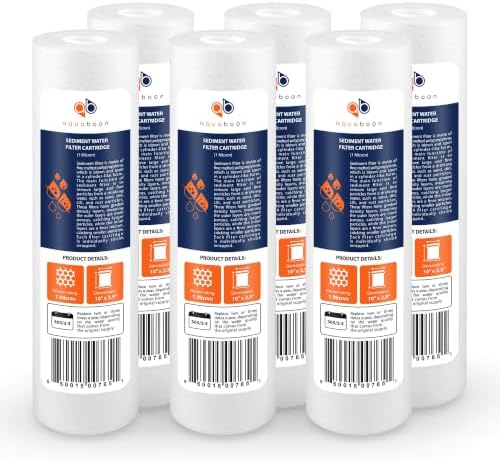 Aquaboon 1 Micron 10 x 2.5 Sediment RO Water Filter Replacement - 6 Pack by Aquaboon