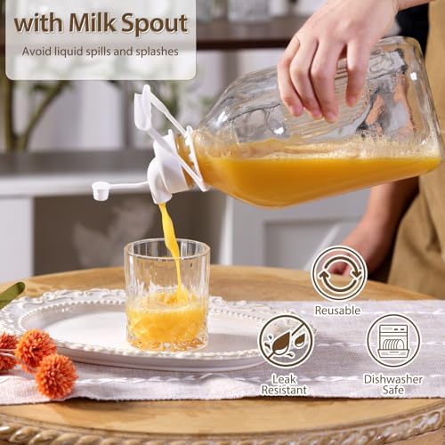 CUCUMI 1 Pack 64 Oz Glass Milk Bottle with Lid - Image 4