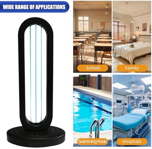 Ultraviolet Germicidal Lamp 110V, 38W Ozone UV Light Sanitizer for Whole Room, Three-Step Timing Remote Control, Blue Light for Home/Office/School - Image 6