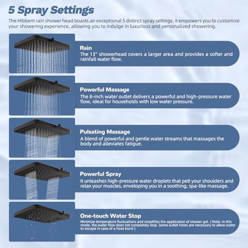 Hibbent 5-spray Filtered Showerhead, 4-Spray Shower Wand, Oil-Rubbed Bronze - Image 2