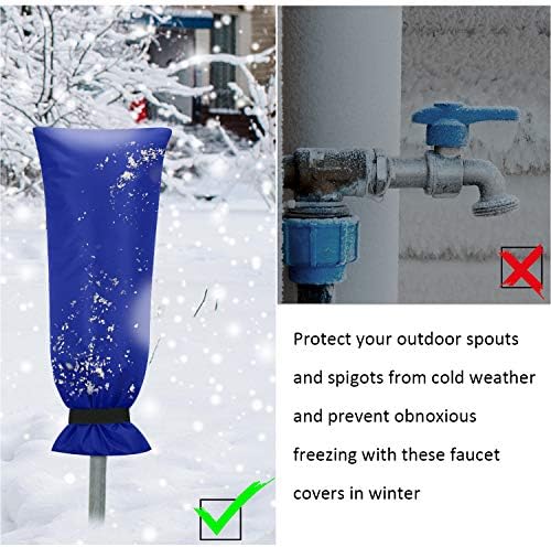 Frienda 2 Pcs Outdoor Faucet Cover for Winter Freeze Protection Large,Blue - Image 3