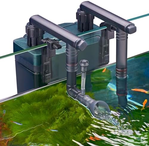 180GPH Hand on Filter for Aquariums，20-40 Gallon，Silent Multi-Stage Filtration for Fish Tank，Or Ultra-Low Water Level Turtle Tank，Increase Water Flow and Oxygen Power Filter by Berzfasa
