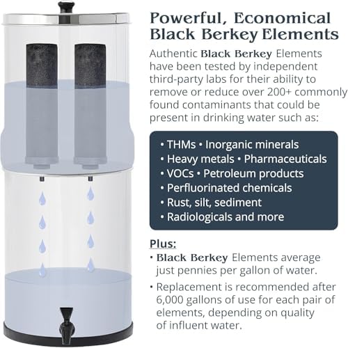 Big Berkey 2.25 Gal Gravity Water Filter System with 2 Fluoride Filters - Image 5