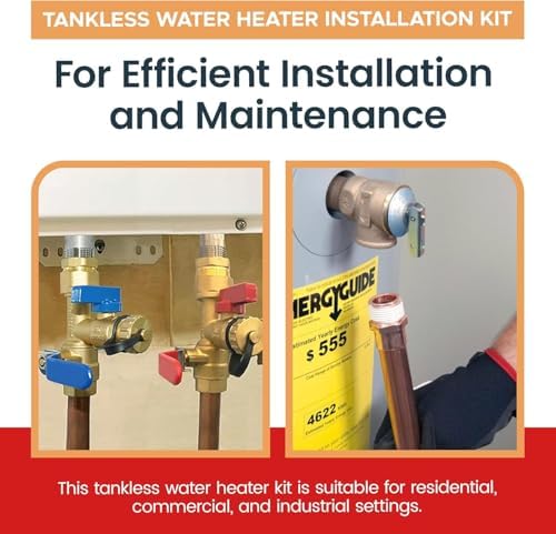 CMI Inc - 3/4 Inch Tankless Water Heater Installation Kit – With Isolation Valves, Pressure Relief Valves, Ball Valve, and Inline Flush Parts – Cold & Hot Water Plumbing Repair Kit – Female to Female - Image 3