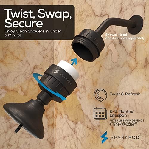 SparkPod 23-Stage Shower Head Filter for Showerheads, Oil-Rubbed Bronze - Image 5