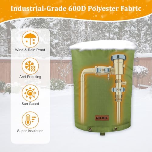 RICHIE Backflow Preventer Cover (5°F) Heavy-Duty 5-Layer Insulated Enclosure, Freeze & All-Weather Protection for Outdoor Pipe, Irrigation Sprinkler Valve, Well Water Pump & PVB, 12" Wx26 H Green - Image 5
