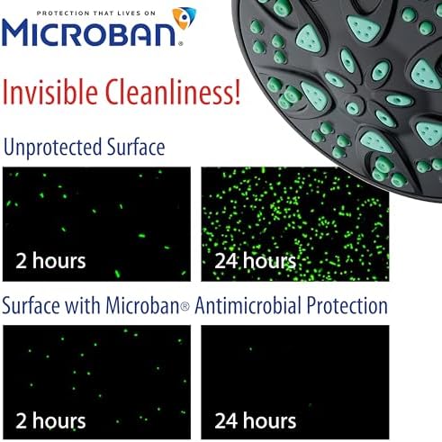AquaDance Antimicrobial – Anti-Clog High-Pressure 6-Setting Hand Shower with Microban Nozzle Protection from Growth of Mold, Mildew & Bacteria for Stronger Shower! 3 Jet Color Choices – 4" Coral Green - Image 2