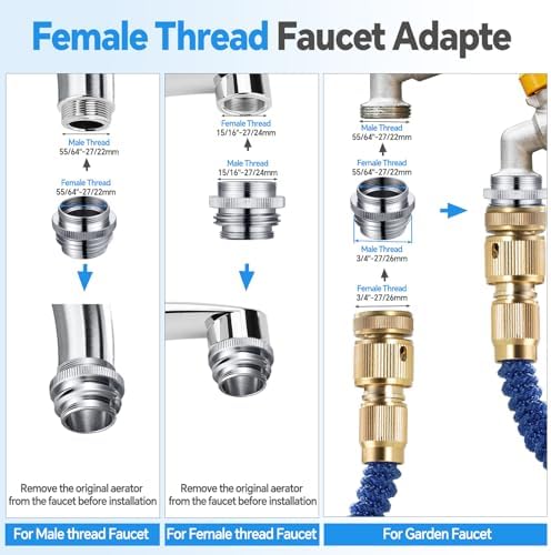Brass Faucet Adapter, Kitchen Sink Faucet Adapter to Garden Hose - Image 6