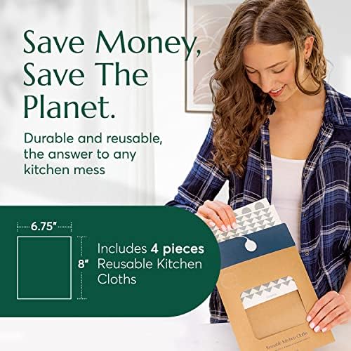 CLEANOMIC Reusable Kitchen Cloth, Dishwasher Pods & Fabric Softener Sheets Bundle - Image 3
