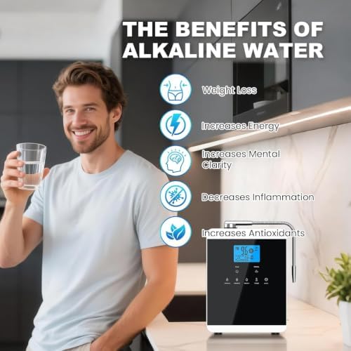 Alkaline Water Ionizer Machine, 3 Replacement Water Filters, 11 Titanium Plates, PH 3.5-10.5 for Alkaline & Acidic Water, Self-Cleaning, Up to - 600mV ORP, 10000 Liters Per Filter, for Home Use - Image 4