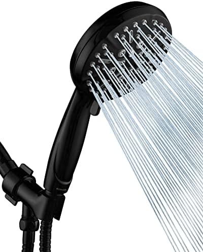 Matt Black Shower Head with Handheld Spray High Pressure-Multifunction Strong Flow Rain Massage Showerhead with Extra long Hose and Adjustable Overhead Holder – La Mejor Regaderas Modernas Para Ducha by QualityOrientedManufacturer