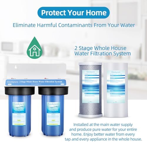Geekpure 2 Stage Whole House Water Filter System-1"NPT Brass Port - Image 5