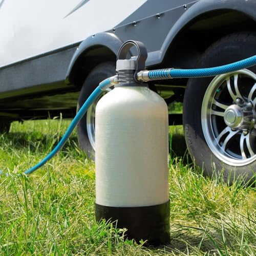 Camco TastePURE Portable Compact 4 GPM Hard Water Softener Kit with Carry Handle, 4' Hose, and 50 Test Strips for Boats and RVs - Image 2
