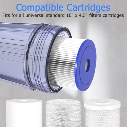 WHT10 Whole House Water Filter Housing Fit 10"x4.5" Sediment etc Filters - Image 6