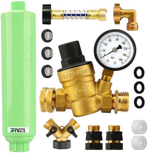 RV Water Pressure Regulator,Water Filter Kit by RVINGPRO