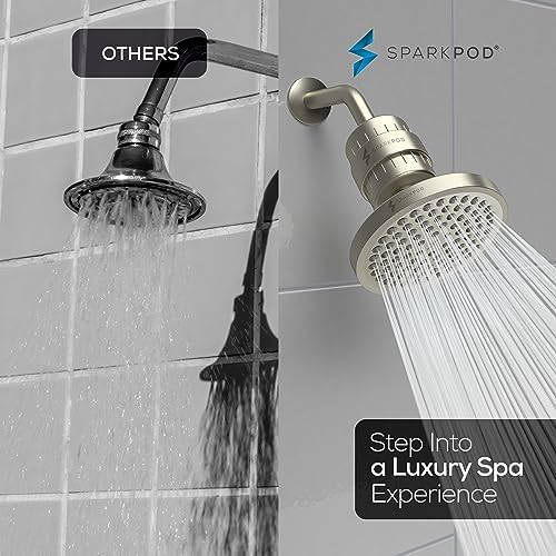 SparkPod Filtered Shower Head, 23-Stage, 6" Round, Brushed Nickel - Image 4