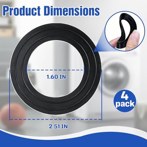 4-Pack Washer Drain Gasket Compatible with WH23X38617 Pump Filter with Seal - Image 3