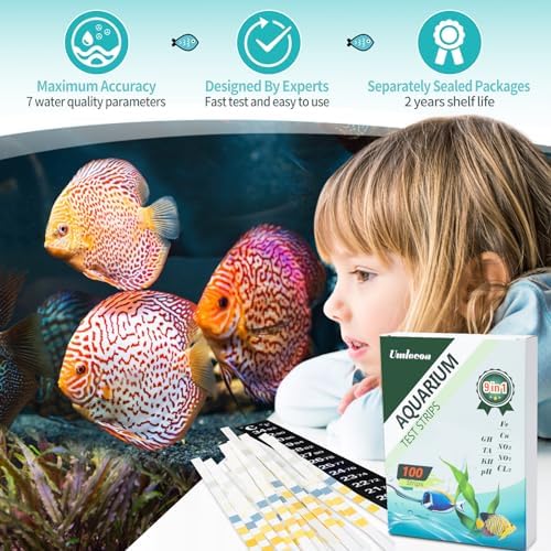 Umlecoa 9 in 1 Aquarium Test Kit for Freshwater and Saltwater - 100 Aquarium Test Strips with Test Tube & Thermometer - Fast & Accurate Water Testing Strips for Aquarium/Pond/Pool - Image 5