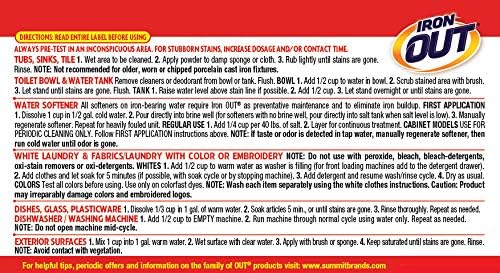 Iron OUT Powder Rust Stain Remover, Remove and Prevent Rust Stains in Bathrooms, Kitchens, Appliances, Laundry, and Outdoors, 9.5 Pound - Image 3