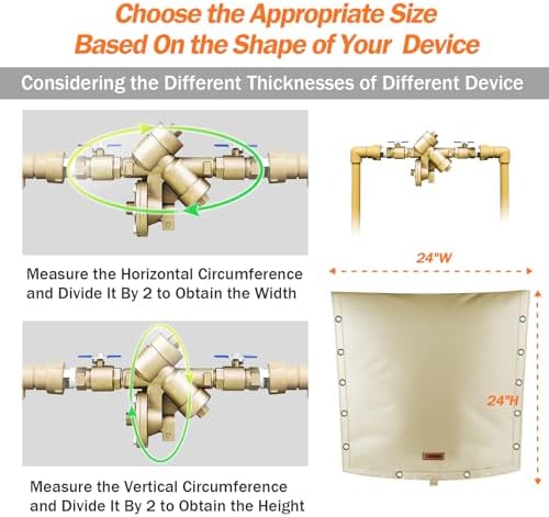 TOHONFOO 3-Way Open Backflow Preventer Pipe Cover Outside, 24"Wx24"H, Beige - Image 3