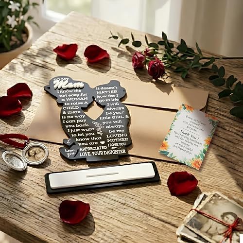 To My Mom Acrylic Plaque – Mom Gift from Daughter, Mother Daughter Gift, Best Mom Ever Giftt, Mother’s Day Gifts for Moms, Birthday gifts, Sentimental Momm Keepsake Home Decor - Image 3