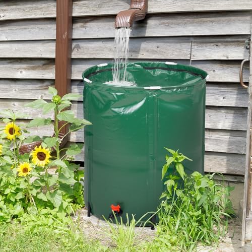 Collapsible Rain Barrel,Portable Water Storage Tank,Collection System Downspout, Water Catcher Container with Filter Spigot Overflow Kit (Green,50 Gallon) - Image 6