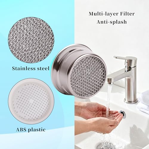 Kitchen Faucet Aerator Replacement, Anti-Splash with Multi-Size Wrench, 10 Pack M24 (15/16") & 2 Pack M22 (55/64") Brass Aerators, Sink Aerator Kit for Kitchen & Bathroom - Image 3