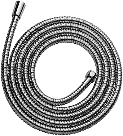 OFFO Shower Hose, 100 in Kink Free Stainless Steel Shower Hose Attachment Electroplating Handheld Shower Head Hose Flex Hoses Extension with Brass Insert & Nut for Pet Bathing Cleaning,Chrome by OFFO