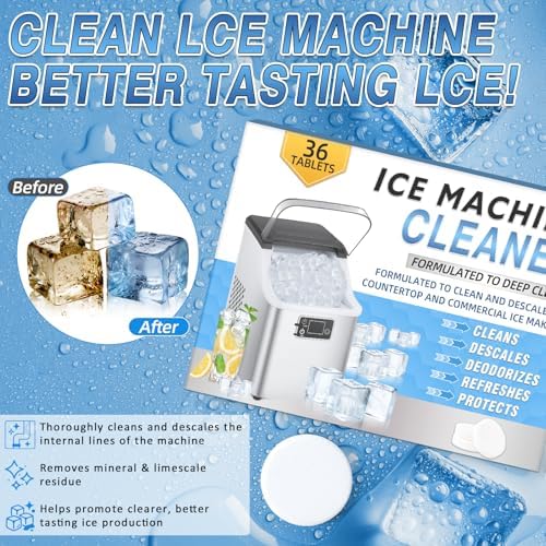 Ice Machine Cleaner Tablets Descaler (36 Pack) – Portable Ice Maker Cleaner, Nickel Safe Scale Remover Compatible with Countertop and Nugget Ice Maker, Remove limescale, Odor-Free, Crystal Clear Ice - Image 3