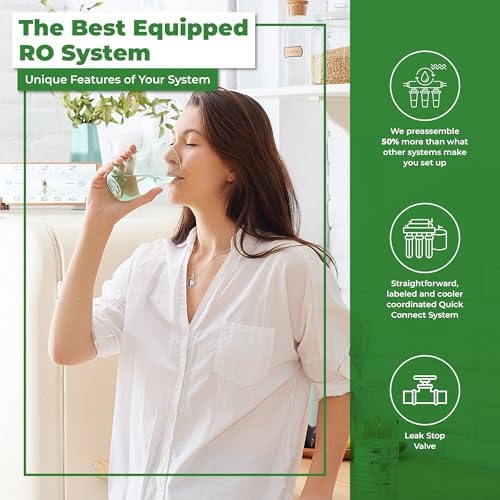 Rotek Water Systems Reverse Osmosis Water Filtration System, Under Sink 6-Stage ALK pH+ Remineralization RO Water Filter System, No Pump, Contains Leak Stop Valve, 100 GPD, Alkaline RO System - Image 5