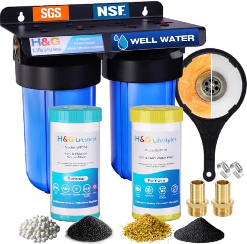 H&G Lifestyles Iron Filter for Well Water,Home Water Filtration System by HGLifestyles