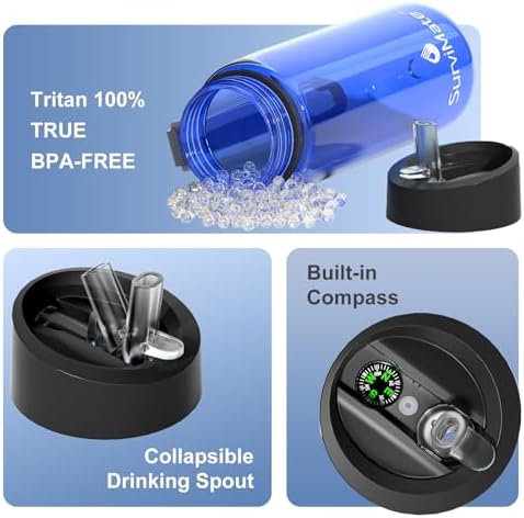 SurviMate Purified Water Bottle for Camping, Hiking, Backpacking and Travel, BPA Free with 5-Stage Intergrated Filter Straw - Image 4