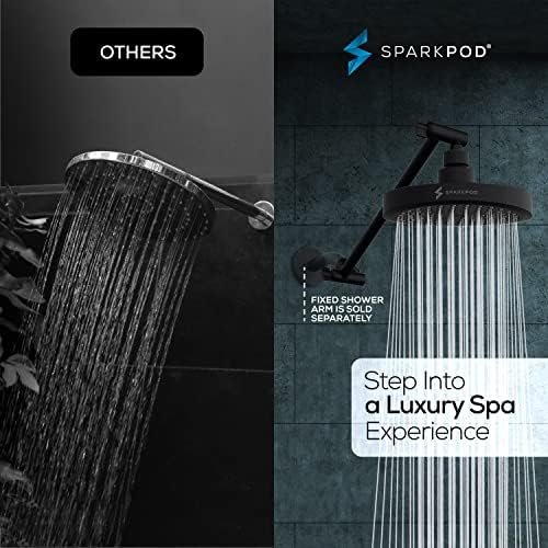SparkPod 6" Round Rain Shower Head with 11" Shower Arm - Image 2