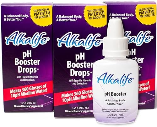 Alkalife pH Booster Drops, 3-Pack, pH 10 Alkaline Water, 360 Servings by Alkalife
