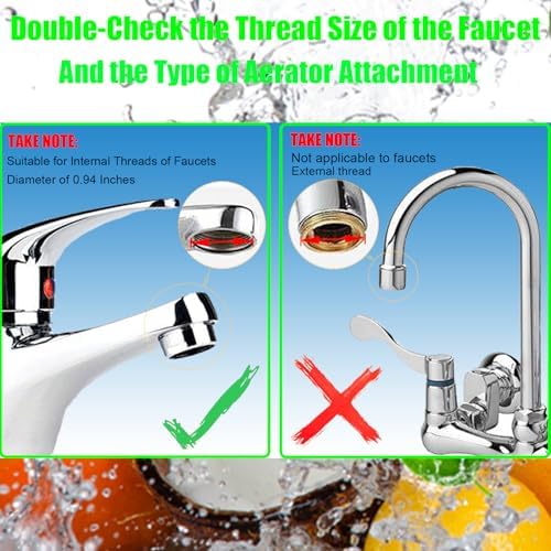 6Pcs Bathroom Faucet Aerator Replacement with Brass Shell 15/16 Inch 24mm External Thread Aerator Faucet Filter with (Silver) - Image 7