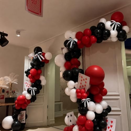 Red Black White Balloon Arch Kit for Casino Theme Birthday Decorations - Image 3