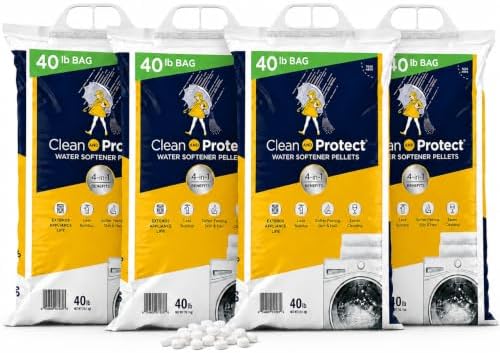 (4 Pack) Clean & Protect Water Softener Salt Pellets. 40 lb Bags by Unknown