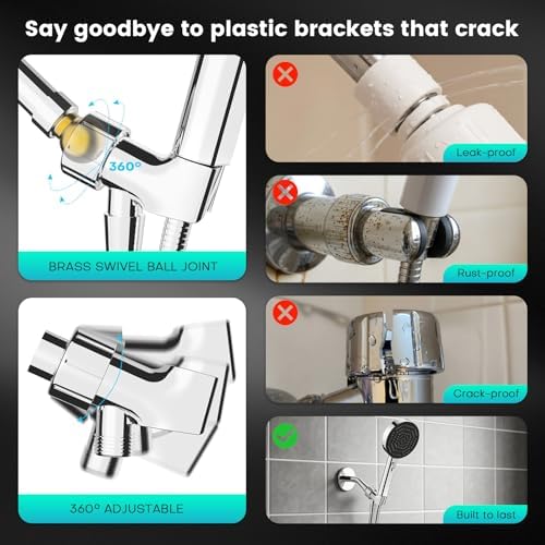 PWERAN Filtered Shower Head with Handheld, High Pressure 4 Spray Mode Showerhead with Filters, Water Softener Beads for Hard Water with ON/OFF Switch for Pets (Chromium Silver, 5 Inch Panel) - Image 6