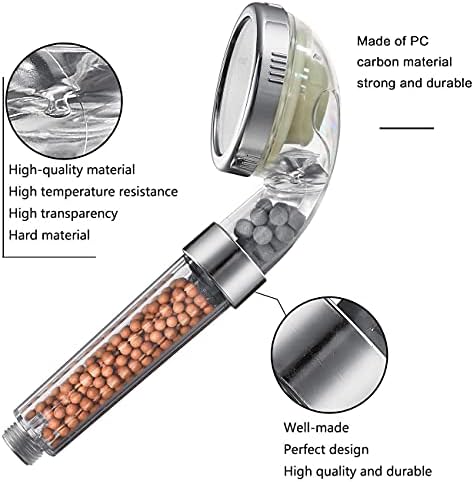 Nosame® Led Shower Head, Filter Filtration High Pressure Water Saving 7 Colors Automatically No Batteries Needed Spray Handheld Showerheads 1.6 GPM for Dry Skin & Hair - Image 4