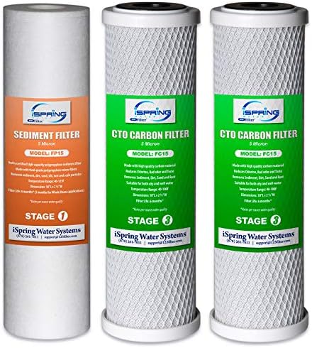 iSpring F3CTO Replacement Filter Set for RO & 3-Stage Water Filter Systems by iSpring