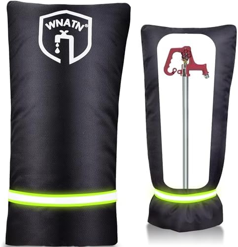 1pcs Outdoor Faucet Cover for Winter Freeze Protection,28" L x 15"W,Outdoor Long Faucet Cover Socks for Winter,Spigot Covers Winter Insulated,Outside Large Faucet Cover Freeze Protection (Black) by WNATN