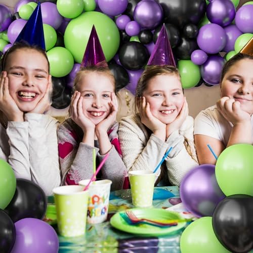 OuMuaMua Halloween Balloon Garland Arch Kit, 116PCS Green Purple Black Balloons Metallic Purple Balloons for Halloween Party Decorations Kids Birthday Baby Shower Party Favors, 5/10/12/18 Inch - Image 6