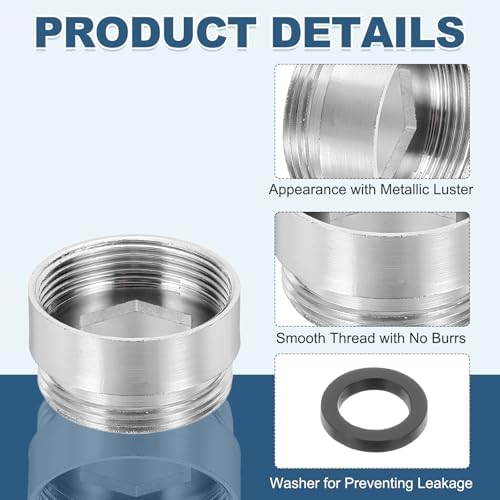 uxcell Faucet Aerator Adapter, M22 Female to M22 Male with Washer, 13mm Length - Image 3