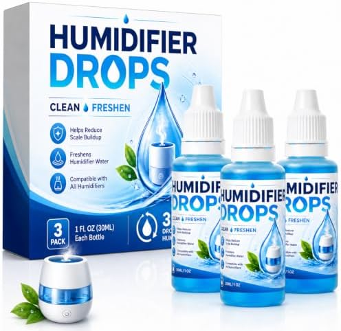 Humidifier Cleaner Drops, Slows Scale and Mineral Buildup, 3 x 30ml Bottles by Bellisinno