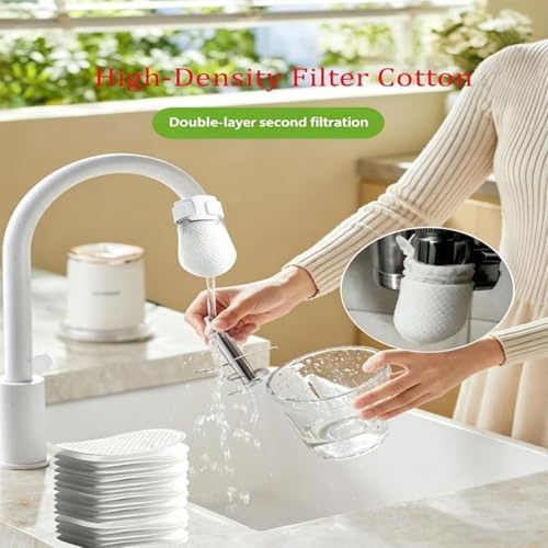 Faucet Filter Cotton Bag, Faucet Filter Cotton Bag for Kitchen Sink, Kitchen DIY Faucet Water Filter Bag for Scale, Sand and Sediments (50 PCS) - Image 2